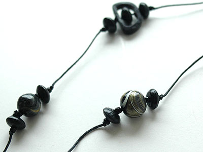 ボーン・ウッドビーズネックレス6141