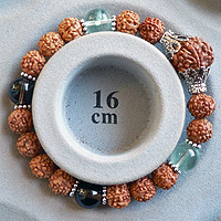 ルドラクシャと天然石のブレスレット6322のサイズ