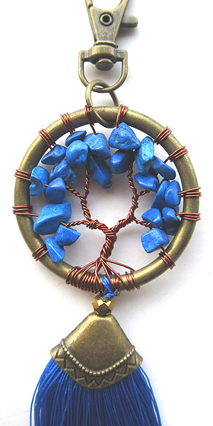 キーリング・ツリーストーン・タッセル6416A