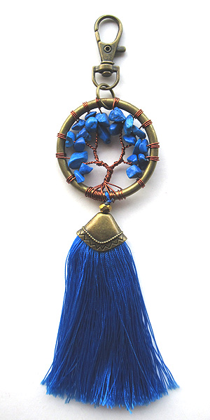 キーリング・ツリーストーン・タッセル6416A