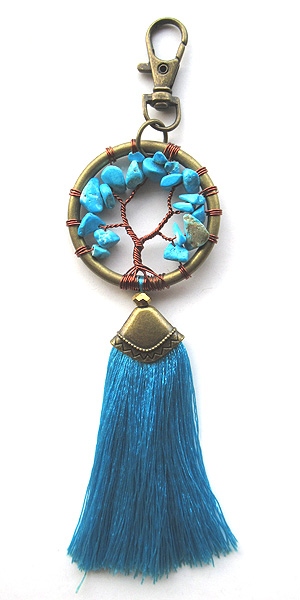 キーリング・ツリーストーン・タッセル6416B