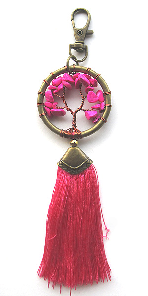 キーリング・ツリーストーン・タッセル6416C