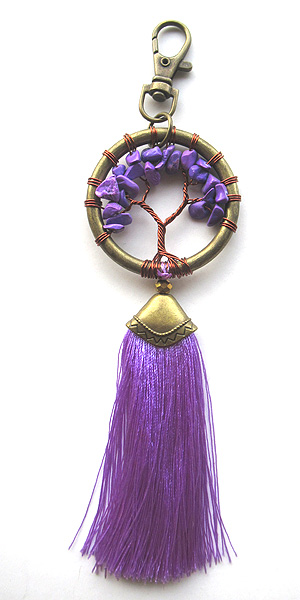 キーリング・ツリーストーン・タッセル6416D