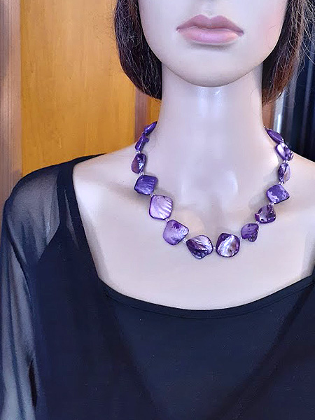 天然シェルネックレス6427A