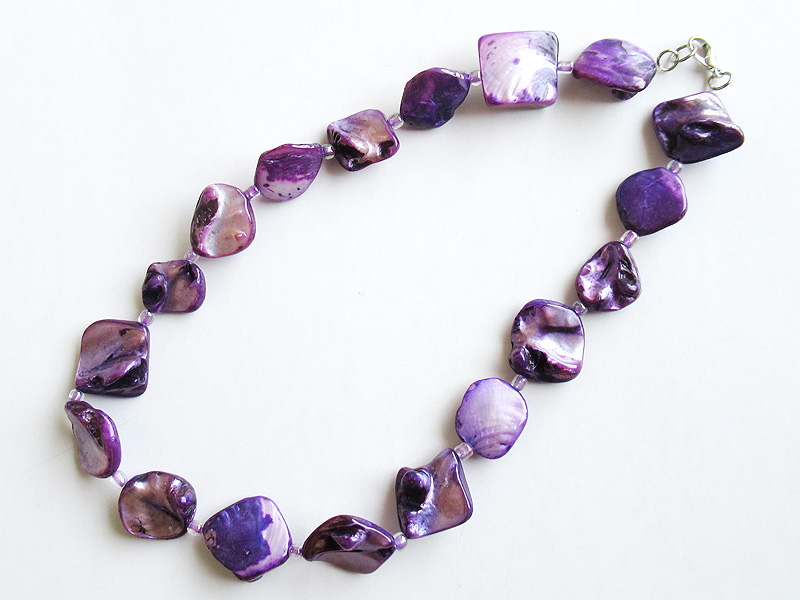 天然シェルネックレス6427A