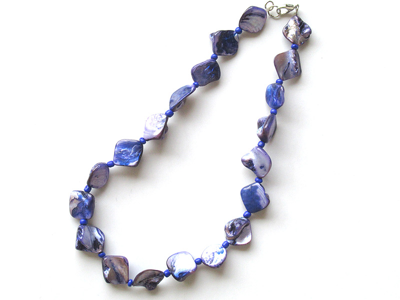 天然シェルネックレス6427D