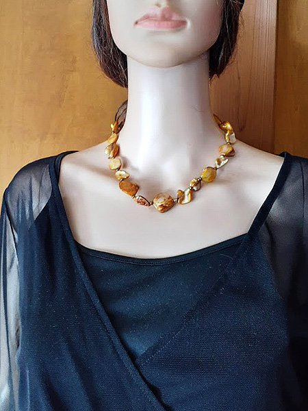 天然シェルネックレス6427E