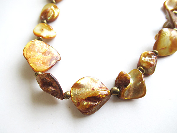 天然シェルネックレス6427E