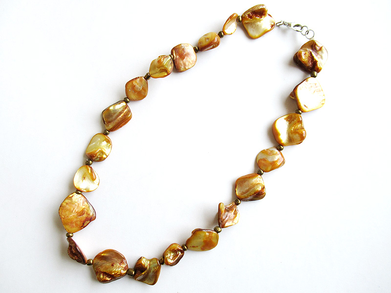 天然シェルネックレス6427E