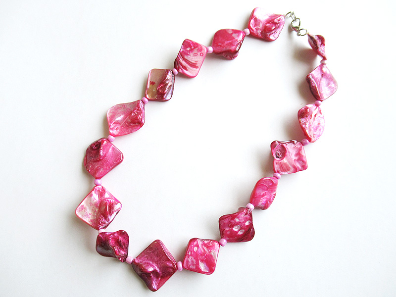 天然シェルネックレス6427F