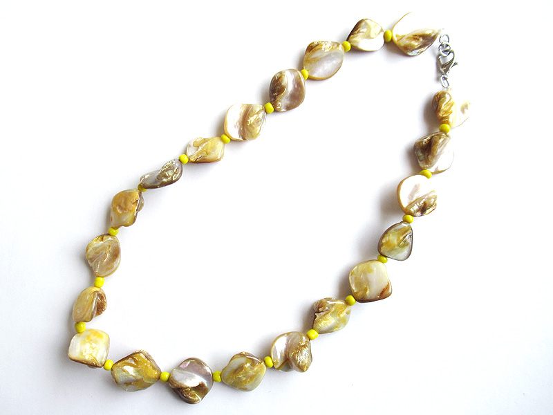 天然シェルネックレス6427G