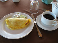 朝食のパンケーキ