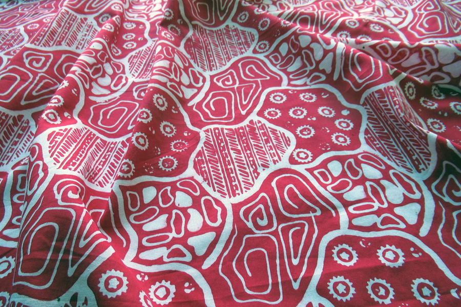 手染めのスタンプバティック15456