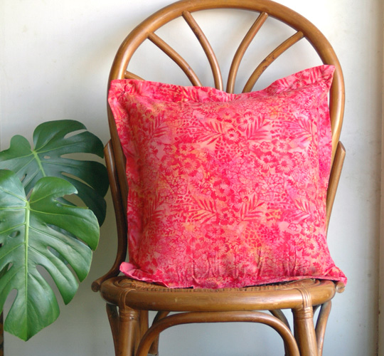 手染め・スタンプバティック・クッションカバー20152