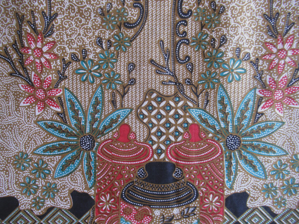 バティック巻きスカート70077F生地のアップ