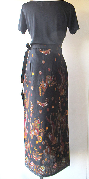 バティック巻きスカート70077K後ろ