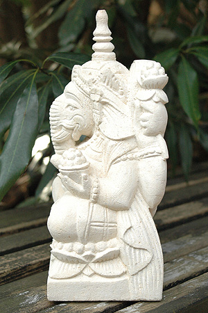 ガネーシャ石像小アウトレット11217OB左面