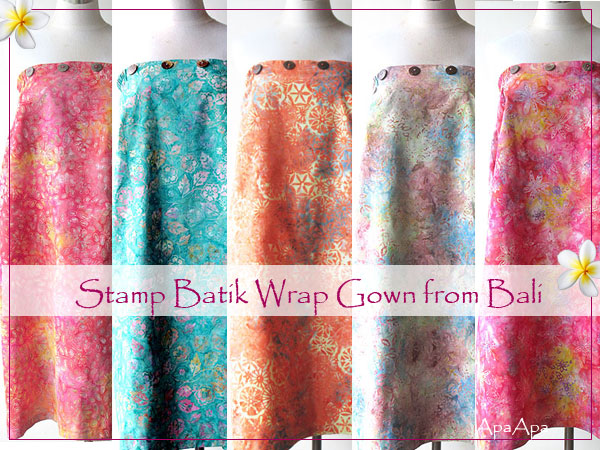 スタンプバティックラップガウン新入荷