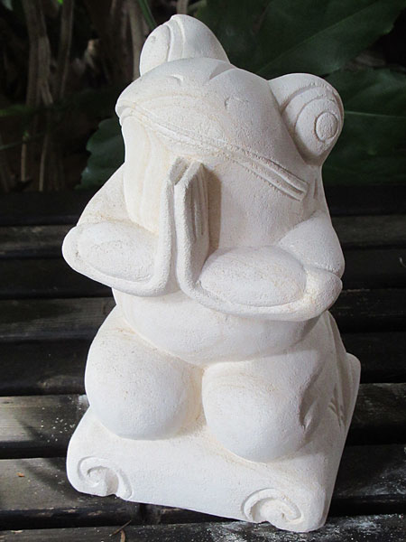 石像カエルお祈り・アウトレット11214G