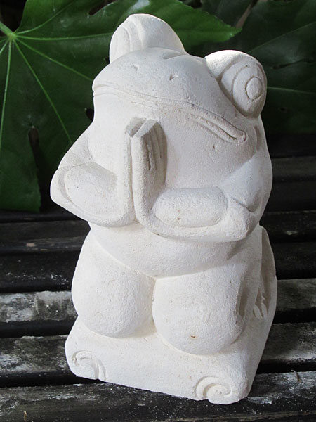 石像カエルお祈り・アウトレット11214M