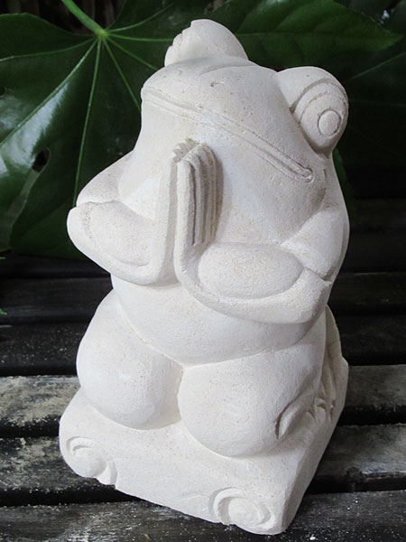 石像カエルお祈り・アウトレット11214P