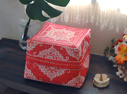 バンブーバスケット(ソカシ)ピンク