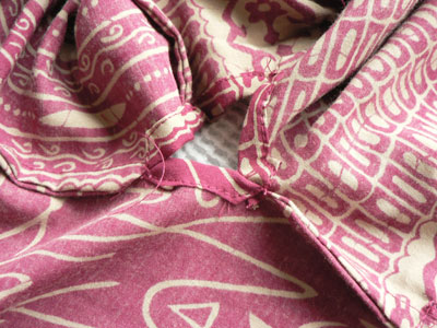 バティック・バスローブ30212袖下