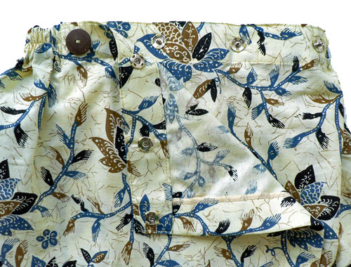 コットン・プリントバティック・エステ・ラップガウン30230前あき