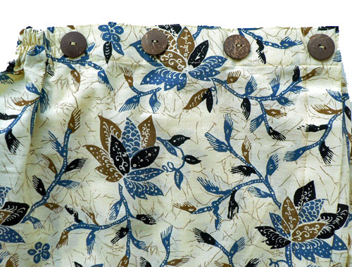 コットン・プリントバティック・エステ・ラップガウン30230前あき