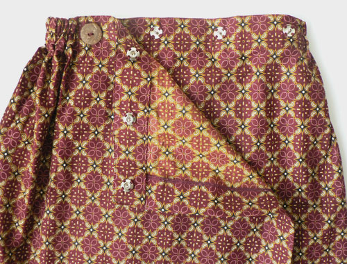 コットン・プリントバティック・エステ・ラップガウン30243前あき