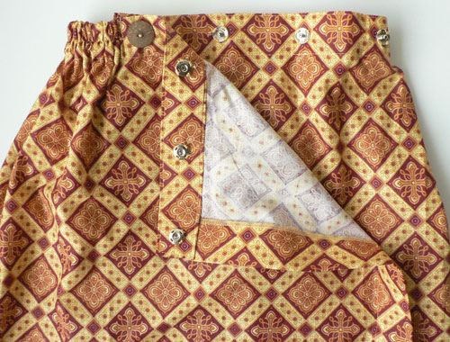 コットン・プリントバティック・エステ・ラップガウン30244前あき