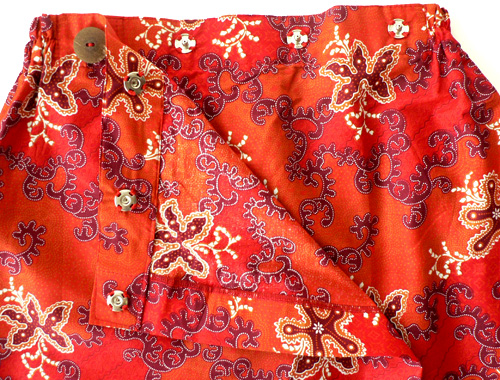 コットン・プリントバティック・エステ・ラップガウン30267前あき