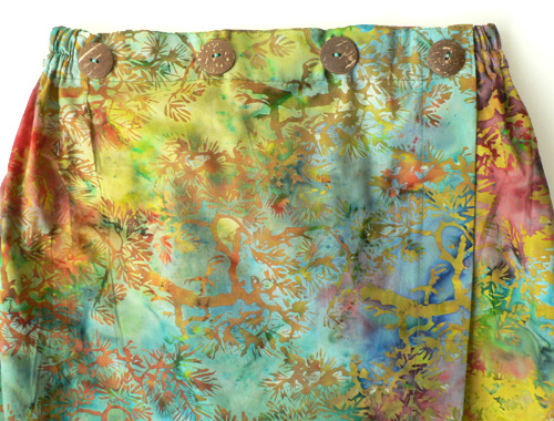 コットン・スタンプバティック・エステ・ラップガウン30273前あき