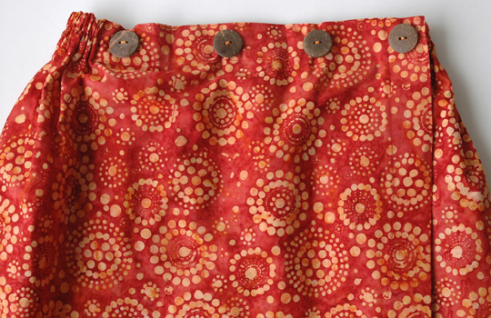 コットン・スタンプバティック・エステ・ラップガウン30297前あき