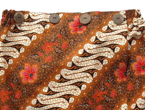 コットン・プリントバティック・エステ・ラップガウン30322A前あき