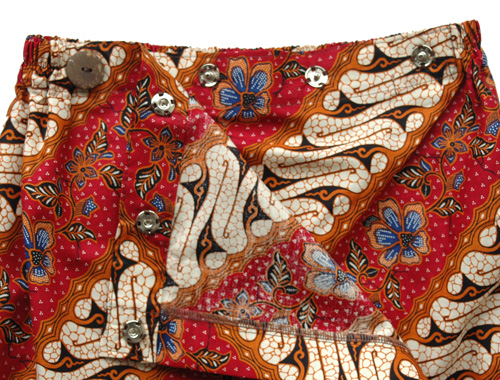 コットン・プリントバティック・エステ・ラップガウン30322B前あき