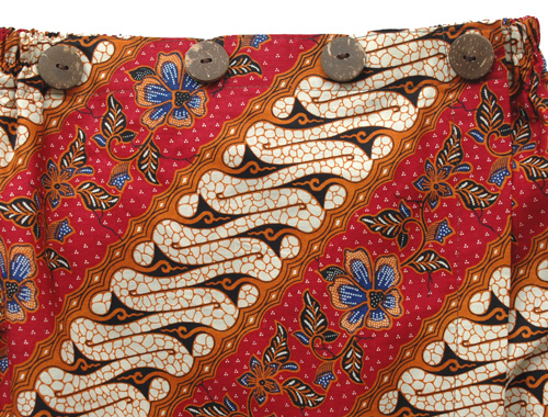 コットン・プリントバティック・エステ・ラップガウン30322B前あき