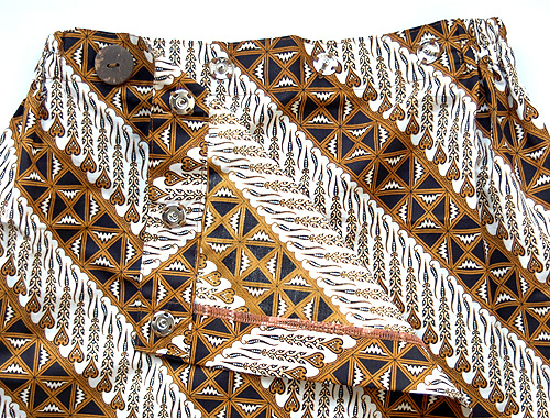 コットン・プリントバティック・エステ・ラップガウン30343A前あき