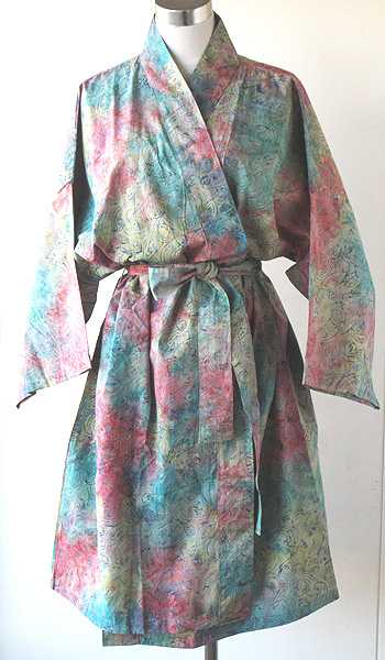 コットンバティック・バスローブ30402正面