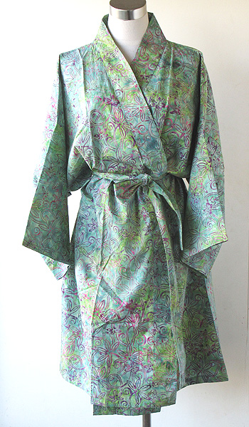 コットンバティック・バスローブ30404正面